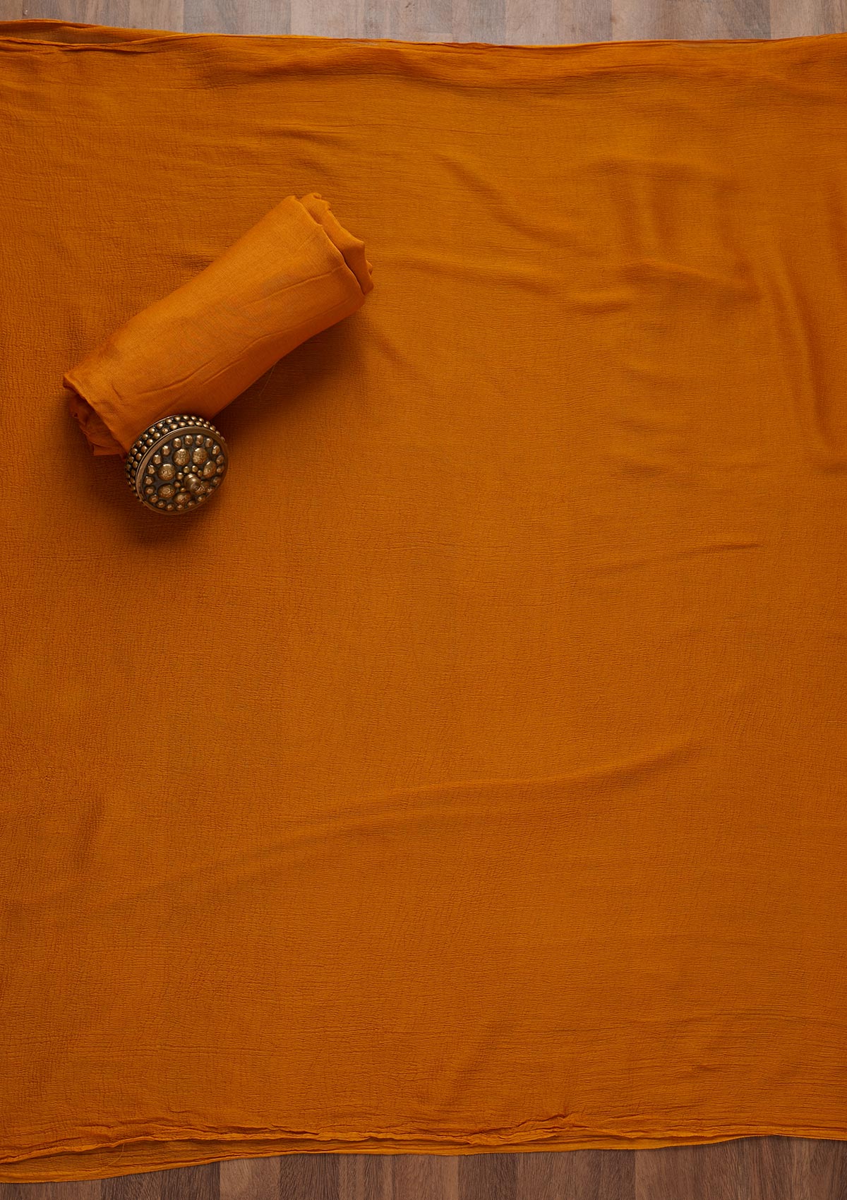 Mustard Zariwork Georgette Unstitched Salwar Suit - Koskii