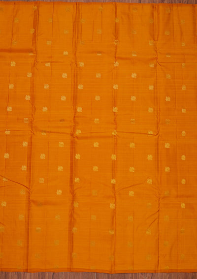 Mustard Zariwork Pure Silk Designer Unstitched Saree - Koskii