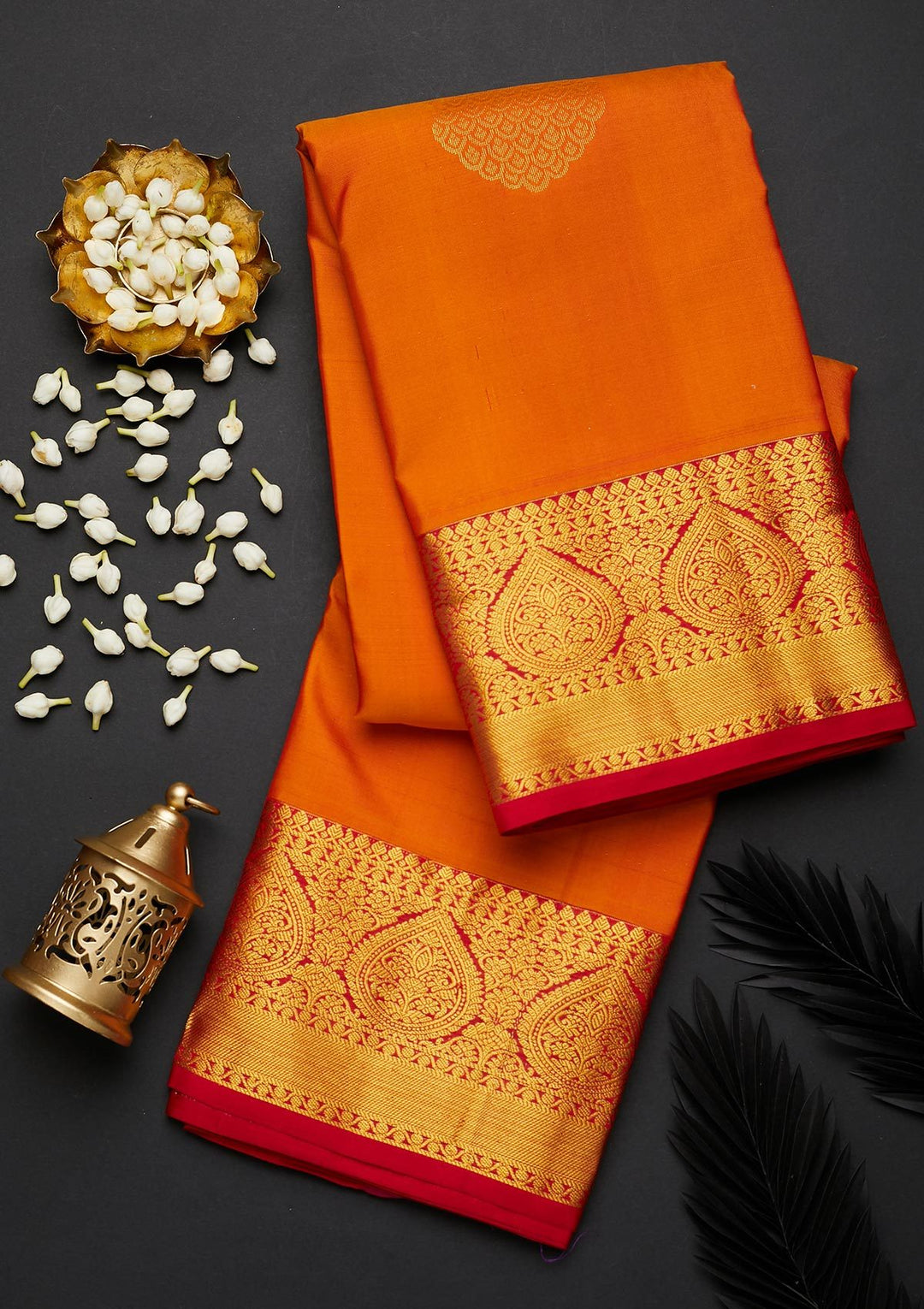 Mustard Zariwork Pure Silk Designer Saree - Koskii