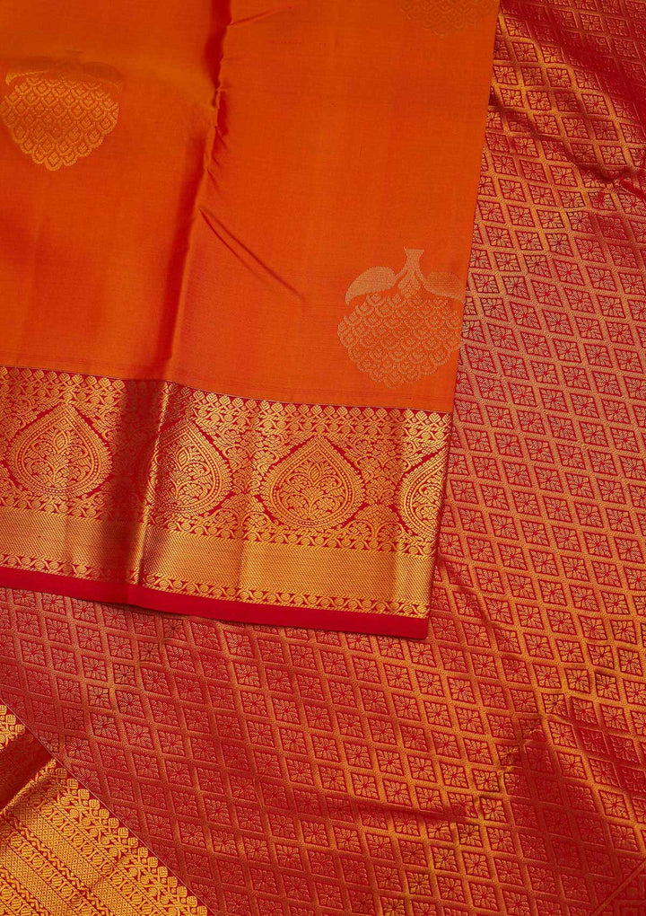Mustard Zariwork Pure Silk Designer Saree - Koskii