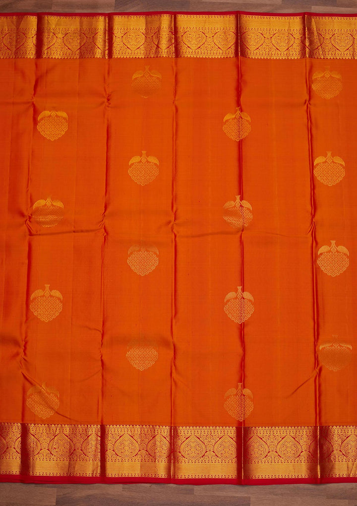 Mustard Zariwork Pure Silk Designer Saree - Koskii