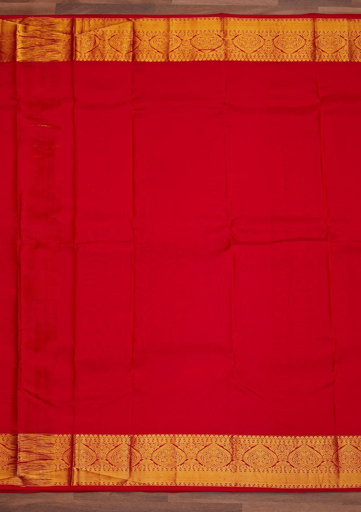 Mustard Zariwork Pure Silk Designer Saree - Koskii
