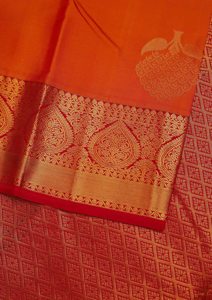 Mustard Zariwork Pure Silk Designer Saree - Koskii
