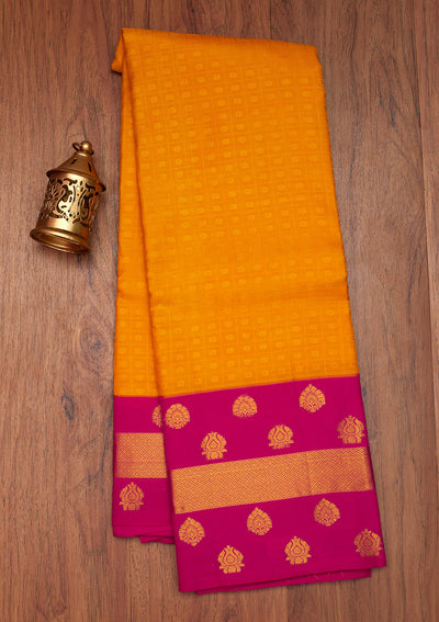 Mustard Zariwork Pure Silk Saree- Koskii