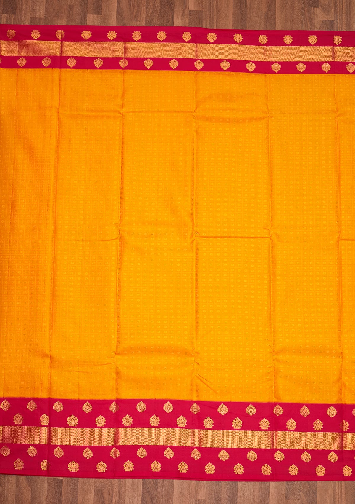 Mustard Zariwork Pure Silk Saree - Koskii