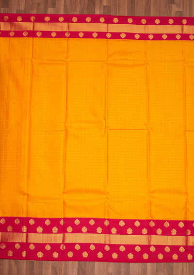 Mustard Zariwork Pure Silk Saree - Koskii
