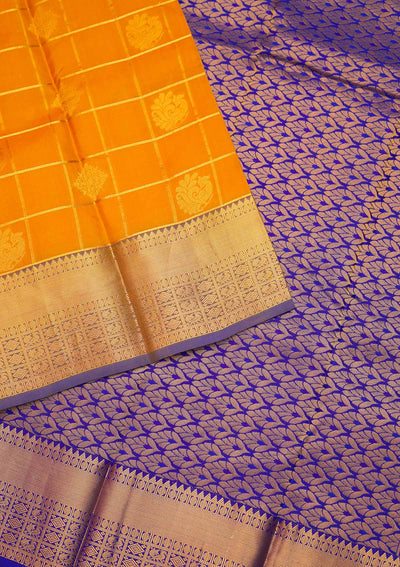 Mustard Zariwork Pure Silk Saree - Koskii
