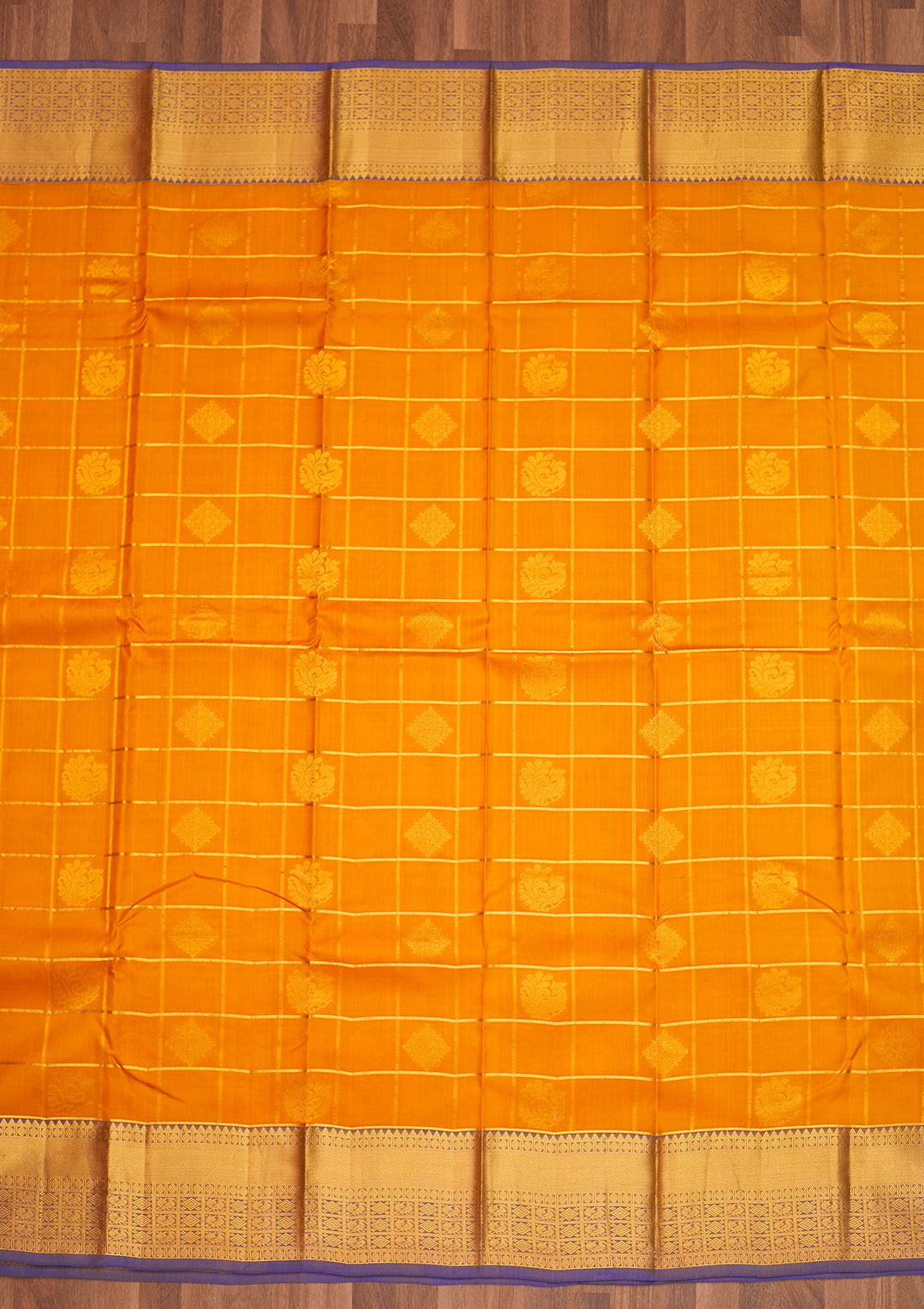 Mustard Zariwork Pure Silk Saree - Koskii