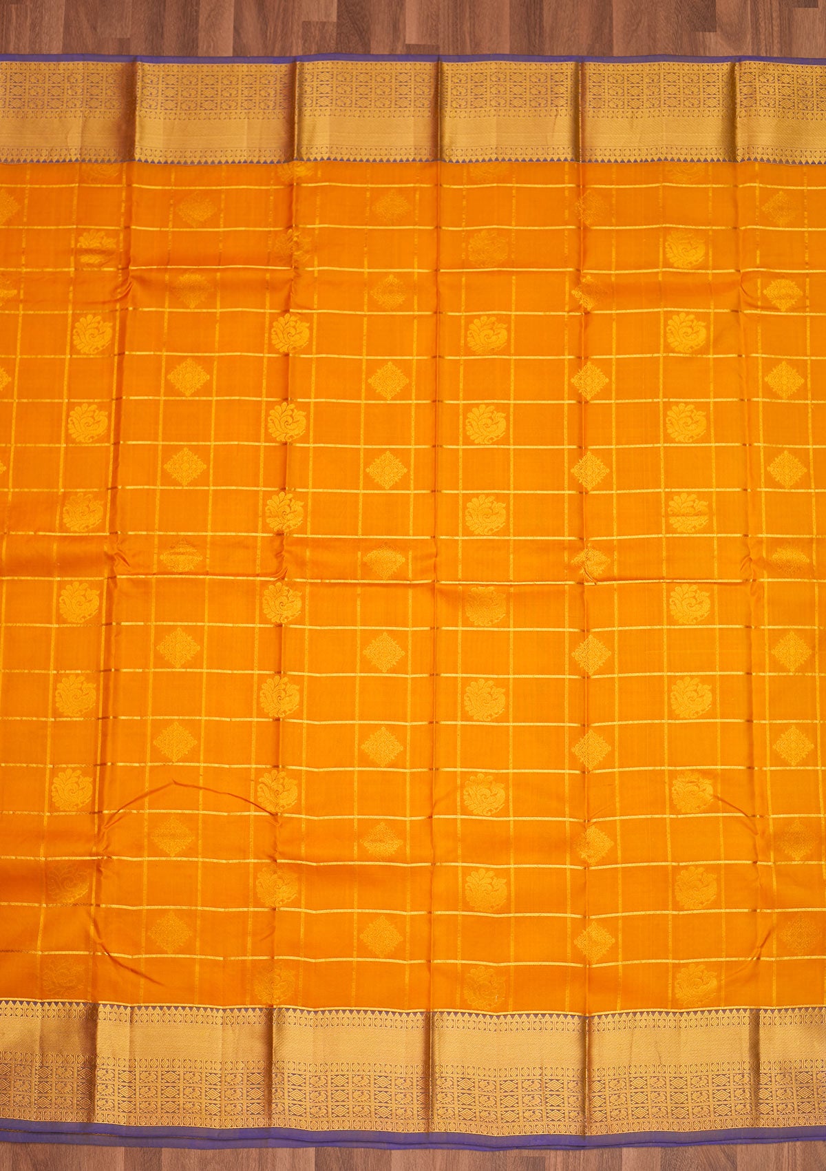 Mustard Zariwork Pure Silk Saree - Koskii