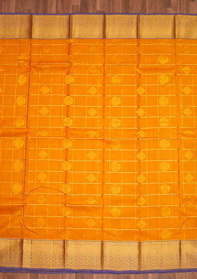 Mustard Zariwork Pure Silk Saree - Koskii
