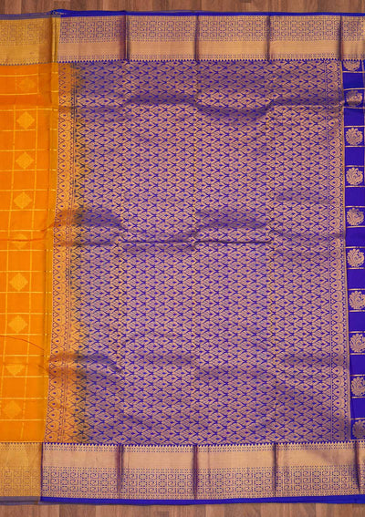 Mustard Zariwork Pure Silk Saree - Koskii