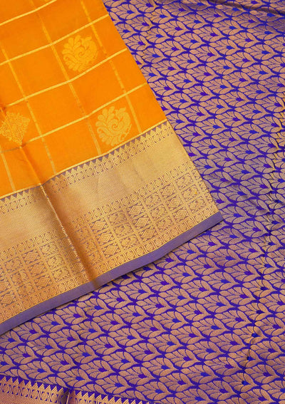 Mustard Zariwork Pure Silk Saree - Koskii