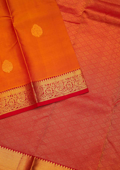 Mustard Zariwork Pure Silk Saree - Koskii