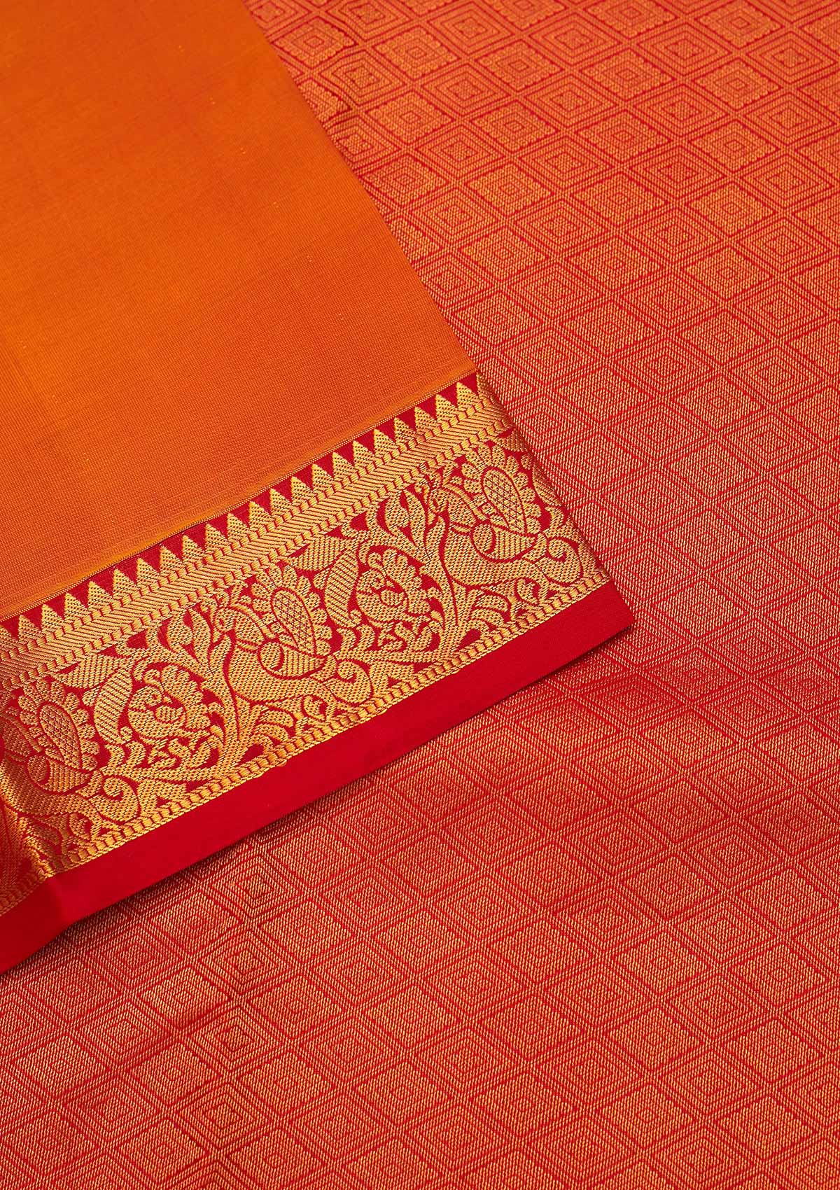 Mustard Zariwork Pure Silk Saree - Koskii
