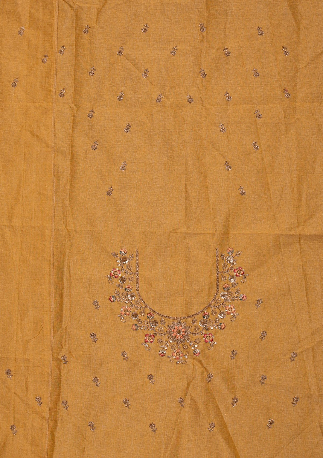 Mustard Zariwork Shimmer Designer Semi-Stitched Lehenga - koskii