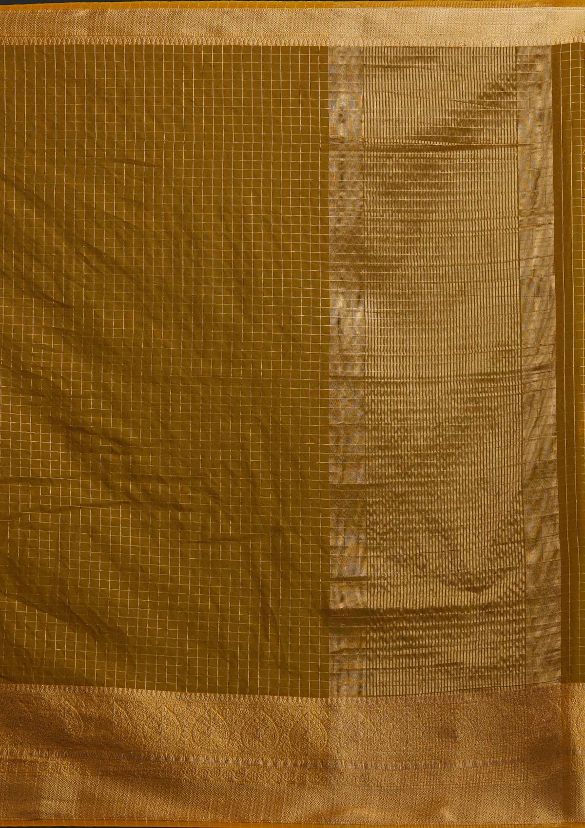Mustard Zariwork Tissue Designer Saree - koskii