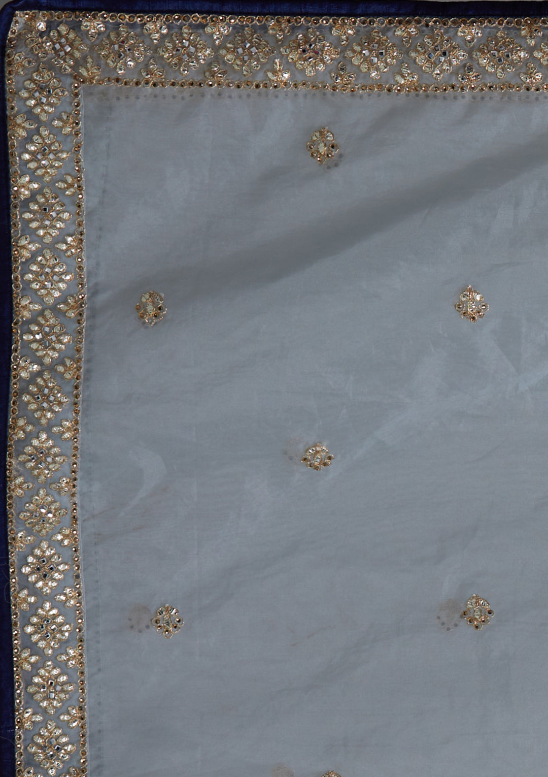 Navy Blue Gotapatti Raw Silk Designer Lehenga - Koskii