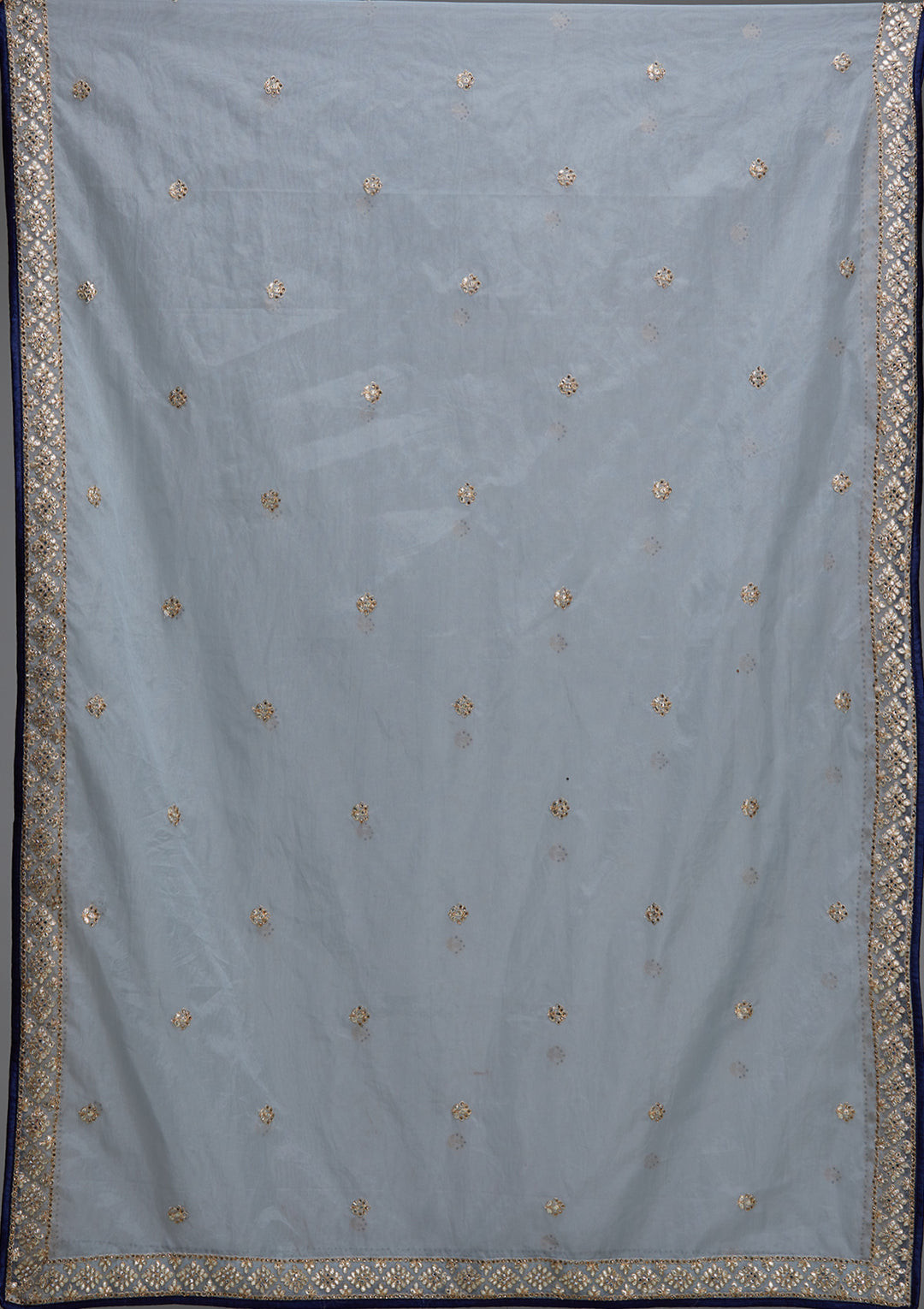 Navy Blue Gotapatti Raw Silk Designer Lehenga - Koskii