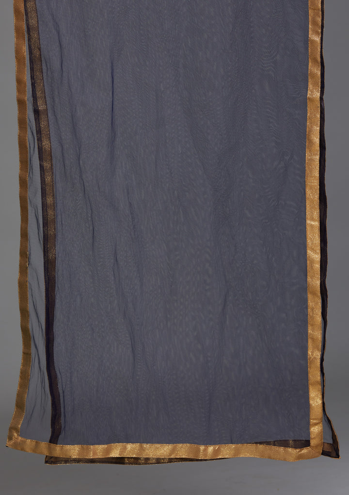 Navy Blue Sequins Georgette Designer Salwar Suit - Koskii