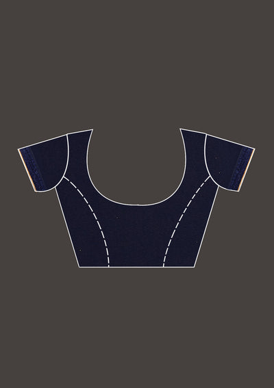 Navy Blue Sequins Georgette Saree - Koskii
