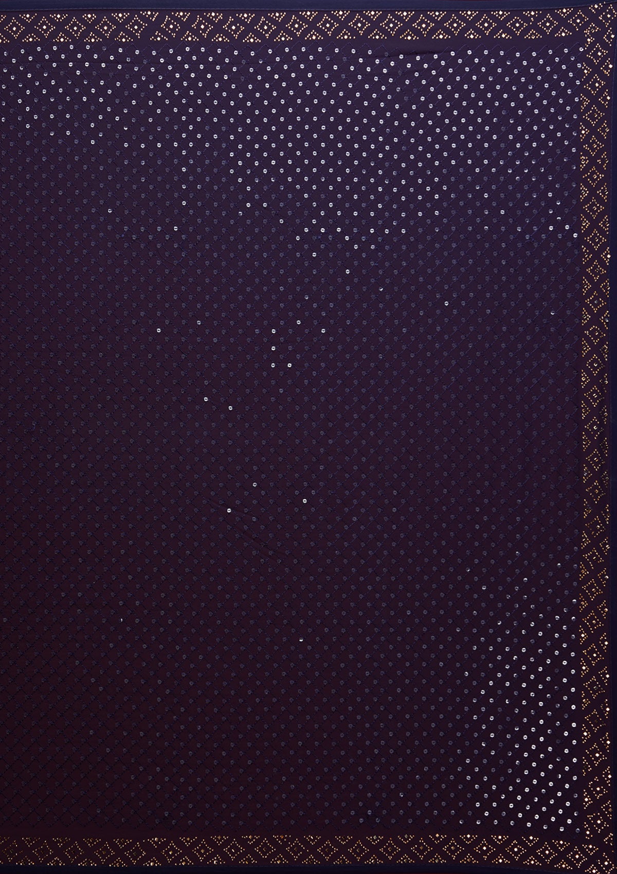 Navy Blue Sequins Georgette Saree - Koskii