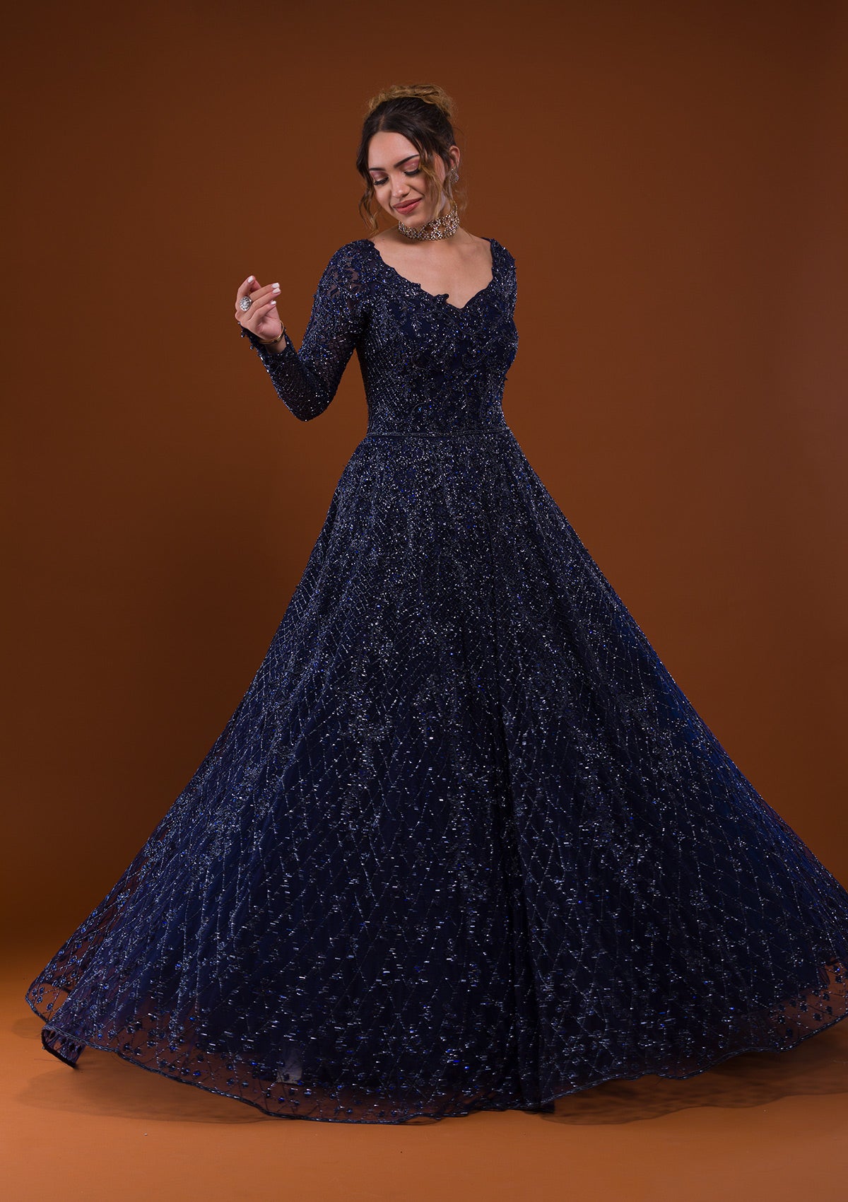 THE LIBAS COLLECTION AD 105 NECY BLUE GOWN ONLINE