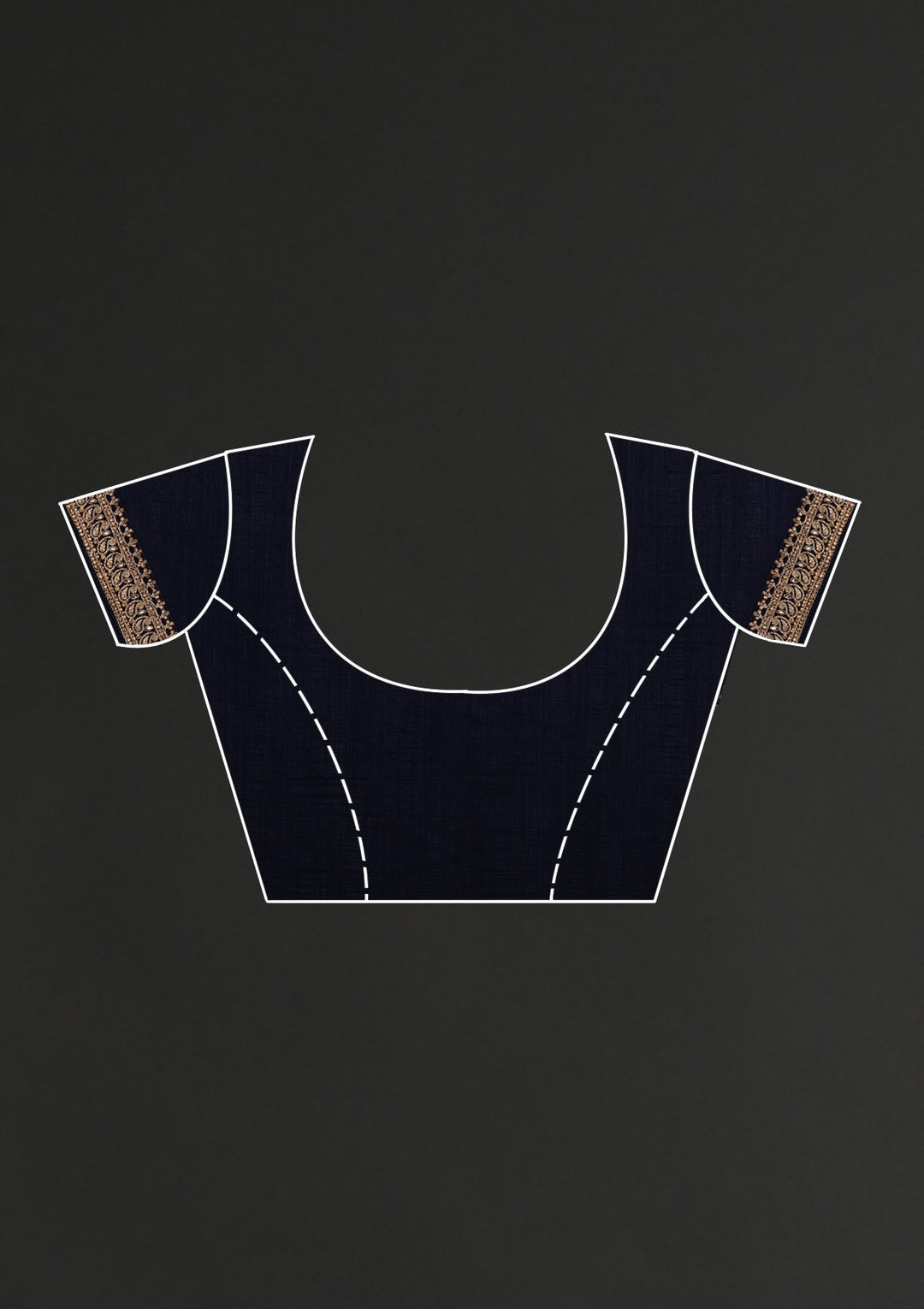 Navy Blue Stonework Raw Silk Designer Saree - koskii