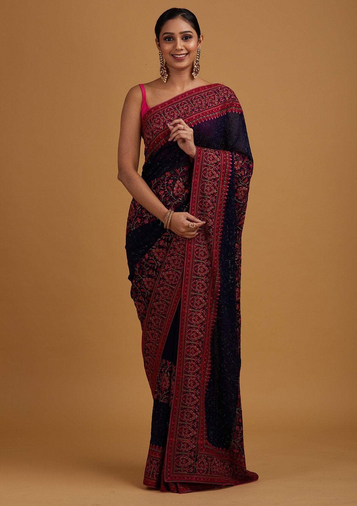 Navy blue discount fancy saree