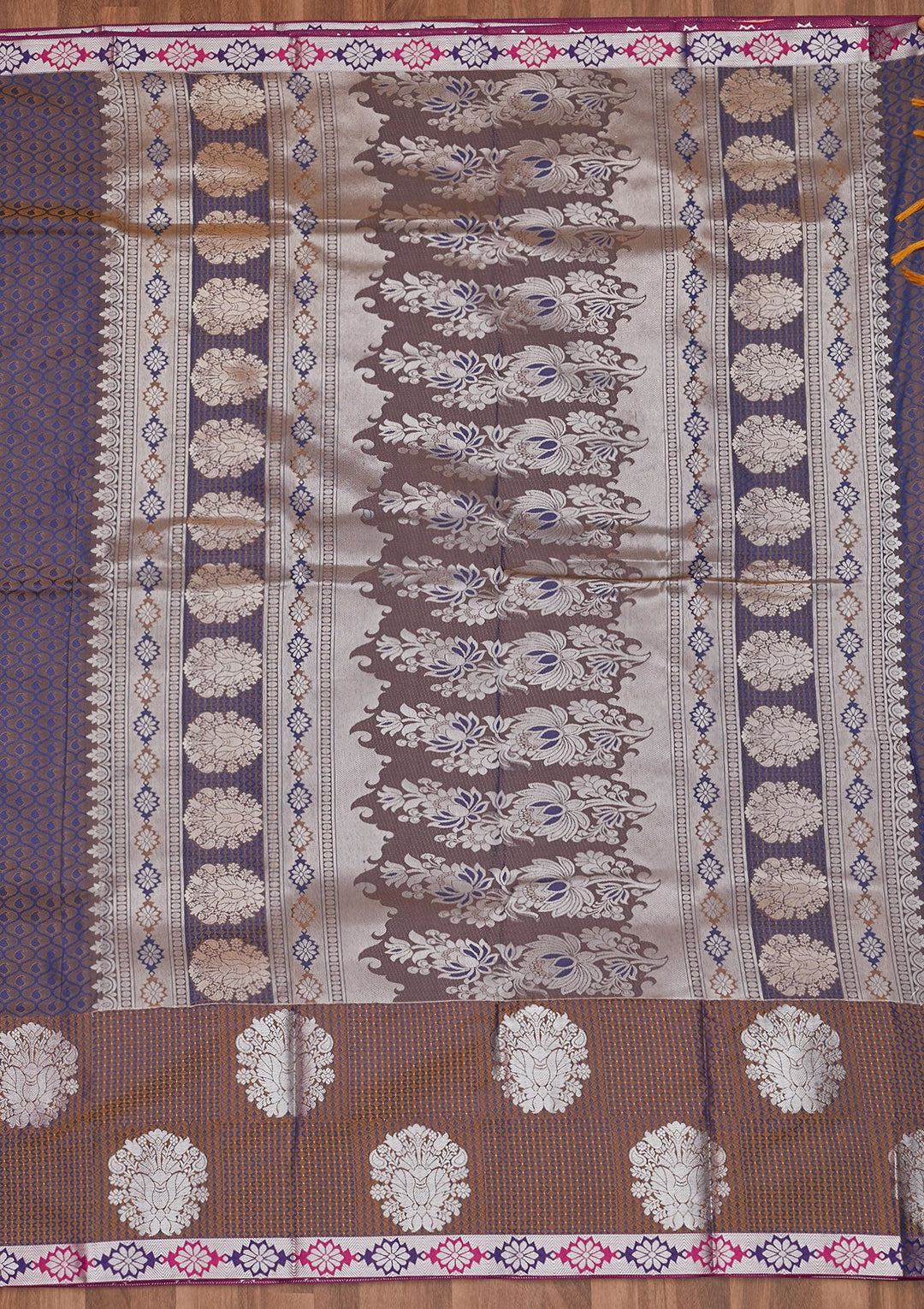 Navy Blue Zariwork Art Silk Designer Saree - Koskii
