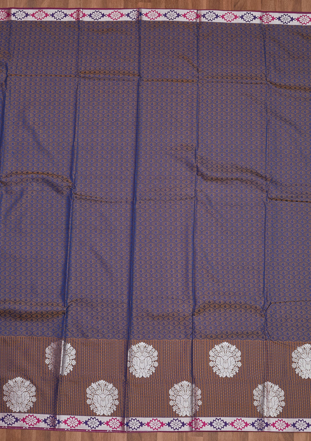 Navy Blue Zariwork Art Silk Designer Saree - Koskii