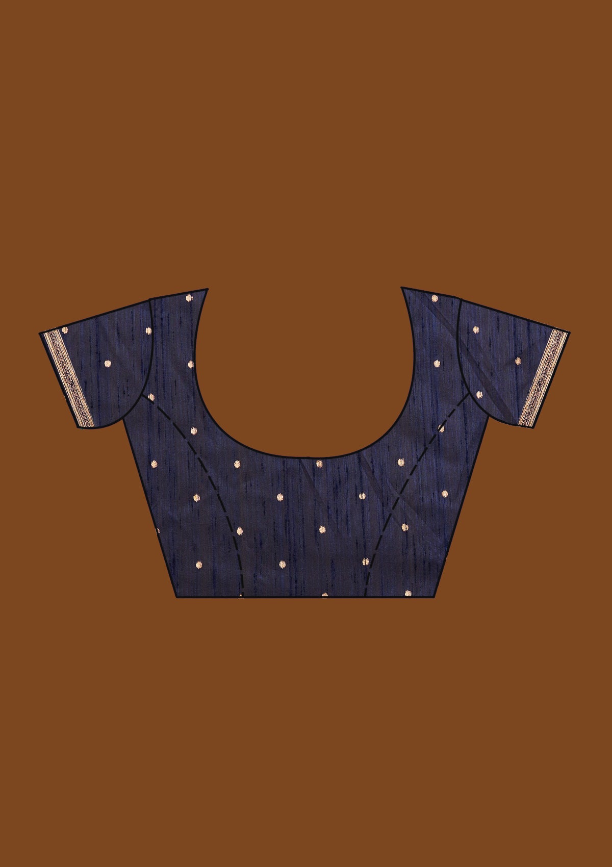 Navy Blue Zariwork Banarasi Designer Saree - Koskii