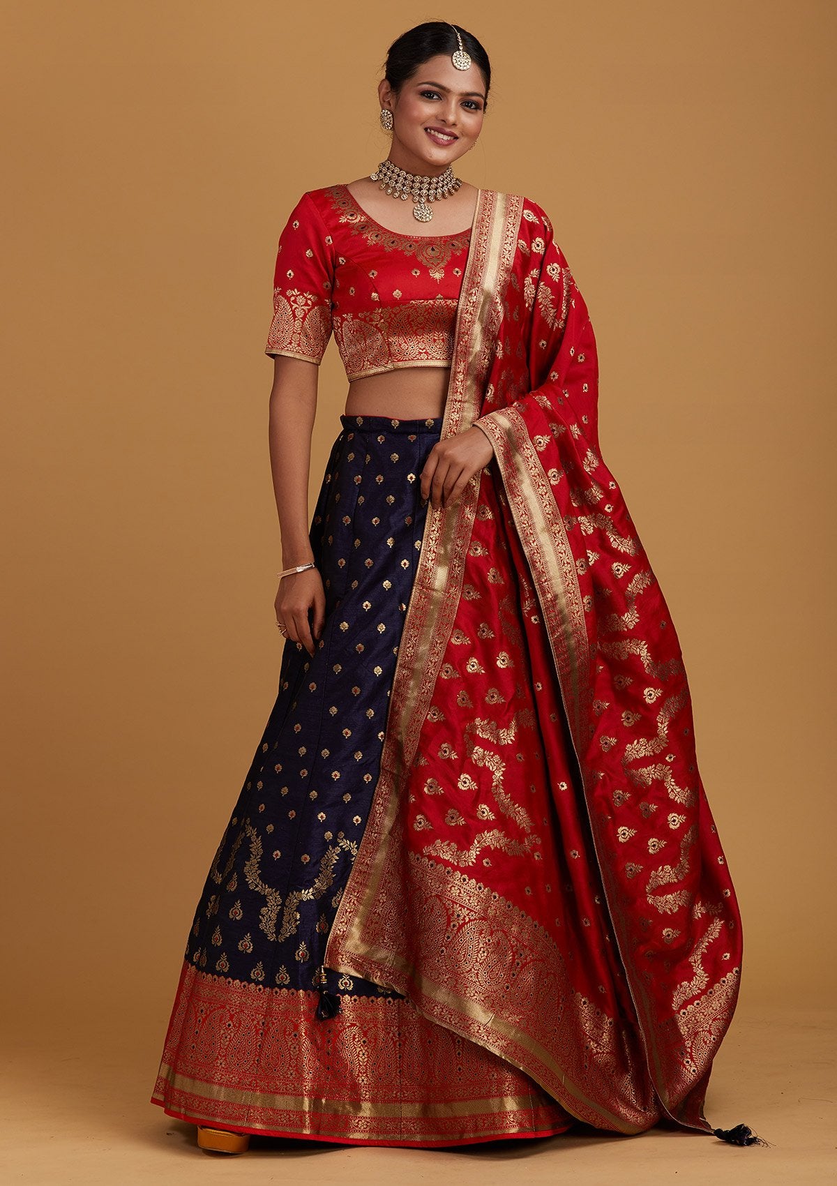 Purple & Blue Royal Trail Lehenga – 6Y