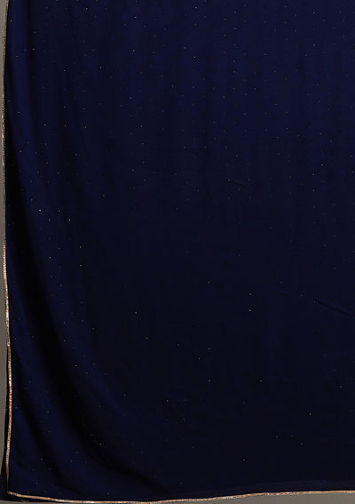 Navy Blue Zariwork Georgette Salwar Suit-Koskii