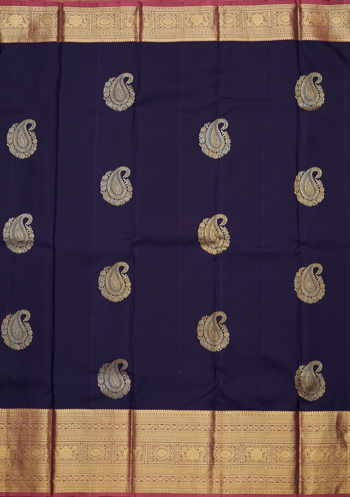 Navy Blue Zariwork Pure Silk Designer Saree - koskii