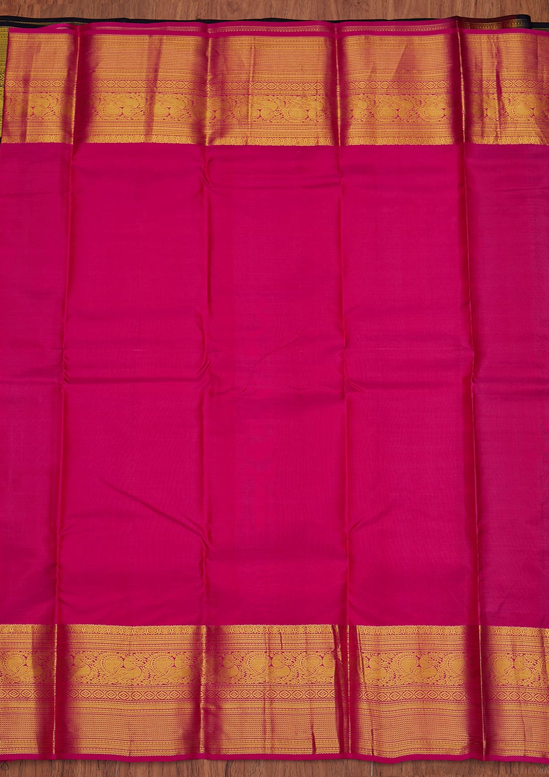 Navy Blue Zariwork Pure Silk Designer Unstitched Saree - Koskii