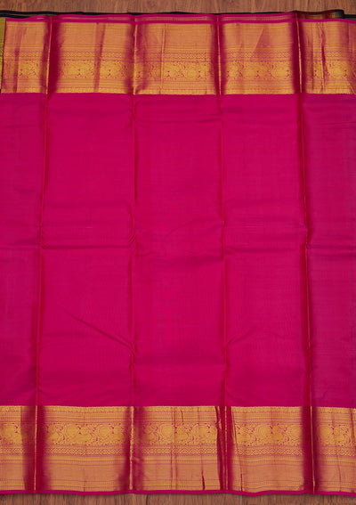 Navy Blue Zariwork Pure Silk Designer Unstitched Saree - Koskii