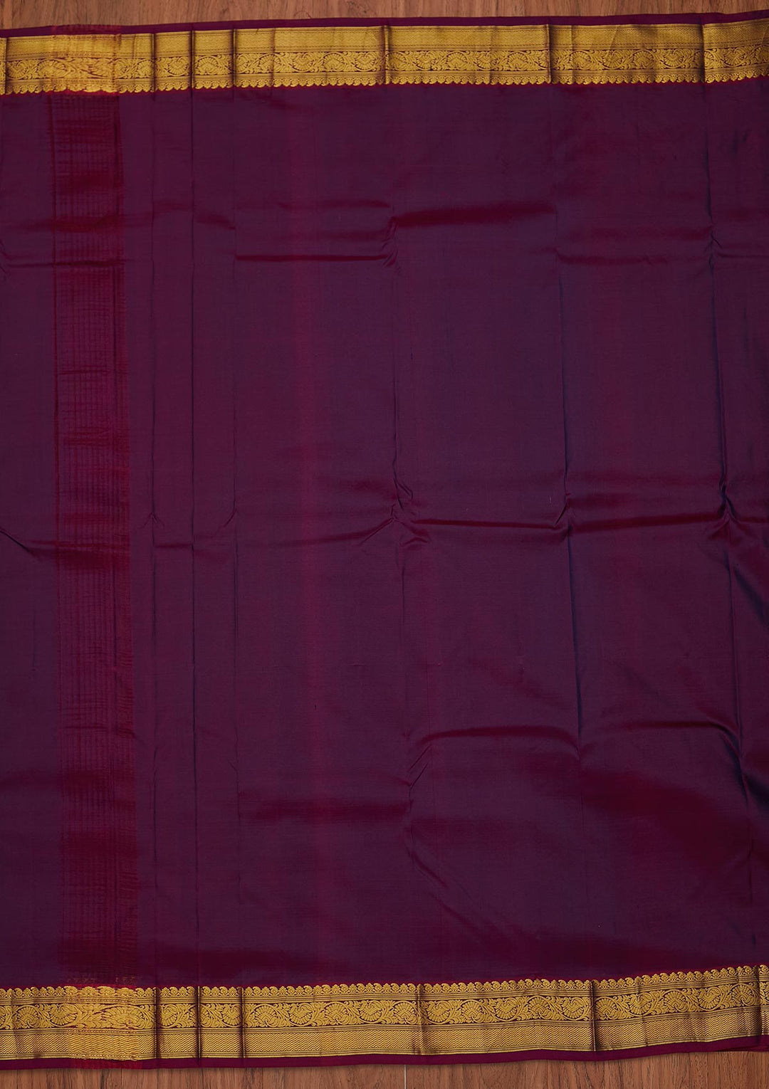 Navy Blue Zariwork Pure Silk Designer Unstitched Saree - Koskii