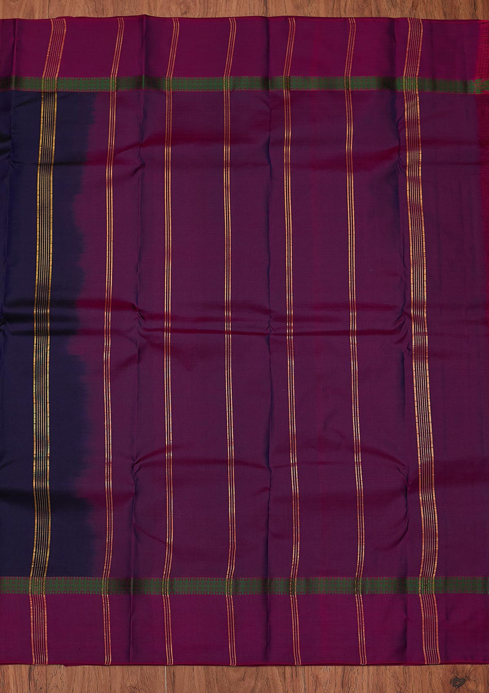 Navy Blue Zariwork Pure Silk Designer Unstitched Saree - Koskii
