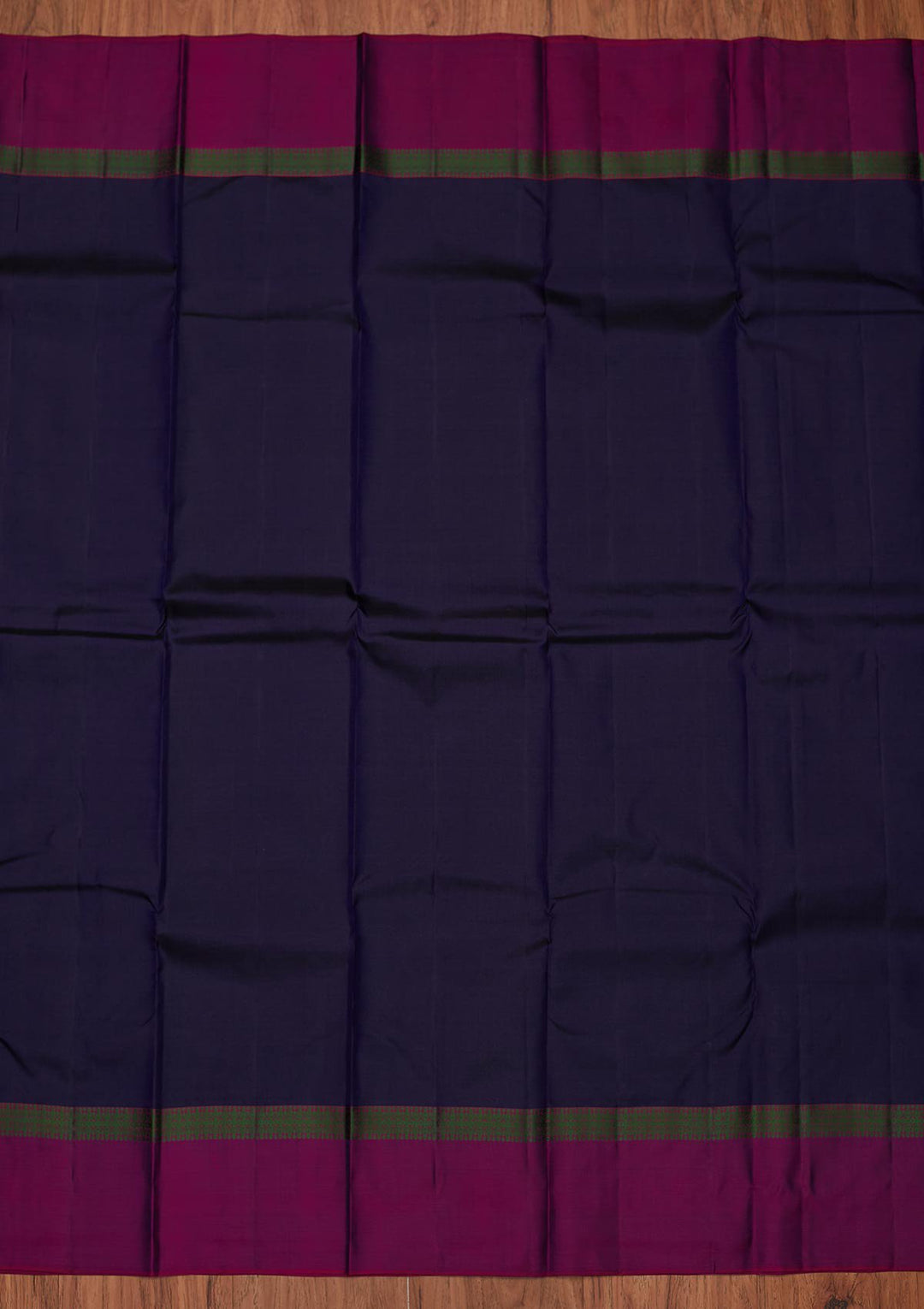 Navy Blue Zariwork Pure Silk Designer Unstitched Saree - Koskii