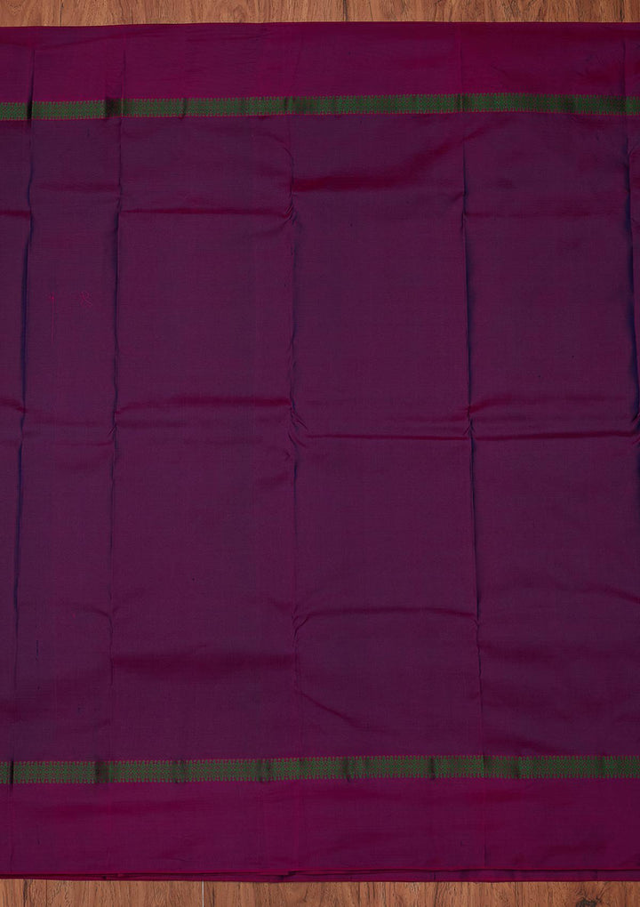 Navy Blue Zariwork Pure Silk Designer Unstitched Saree - Koskii