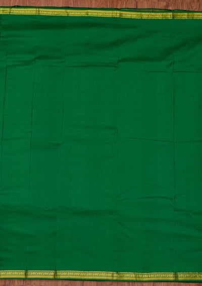 Navy Blue Zariwork Pure Silk Designer Unstitched Saree - Koskii