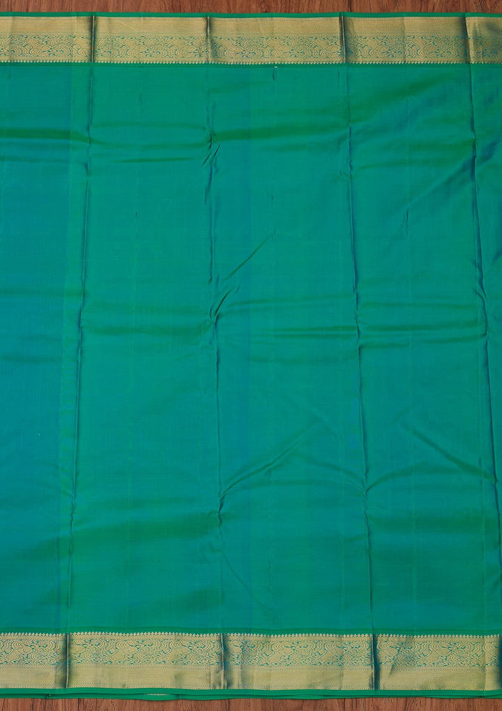 Navy Blue Zariwork Pure Silk Designer Unstitched Saree - Koskii