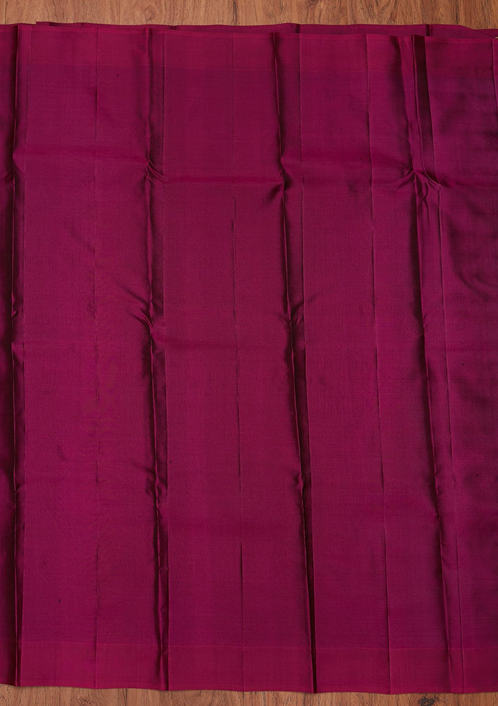 Navy Blue Zariwork Pure Silk Designer Unstitched Saree - Koskii