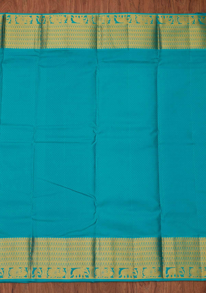 Navy Blue Zariwork Pure Silk Designer Unstitched Saree - Koskii