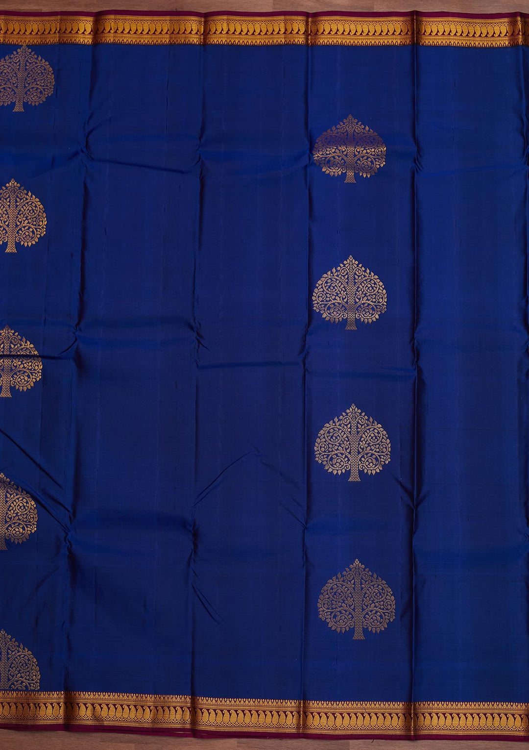 Navy Blue Zariwork Pure Silk Designer Saree - Koskii