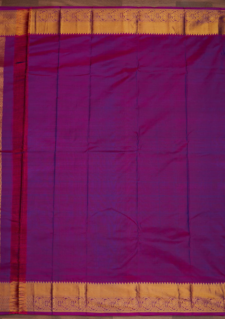 Navy Blue Zariwork Pure Silk Designer Saree - Koskii