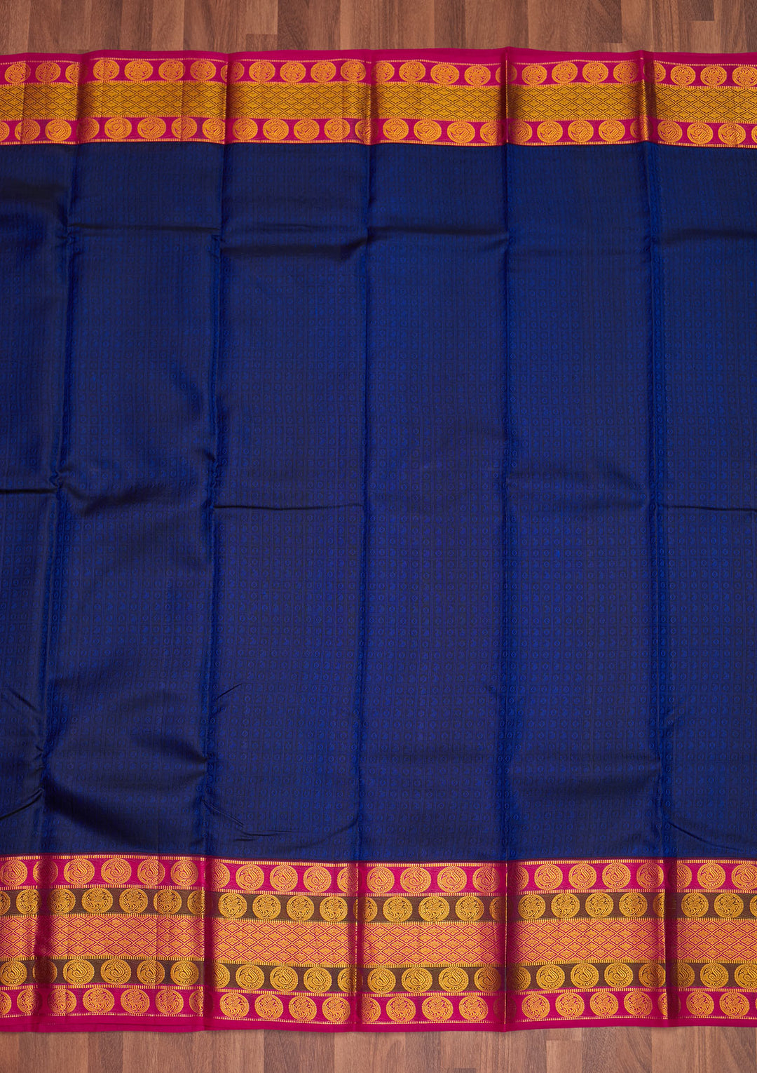 Navy Blue Zariwork Pure Silk Saree - Koskii