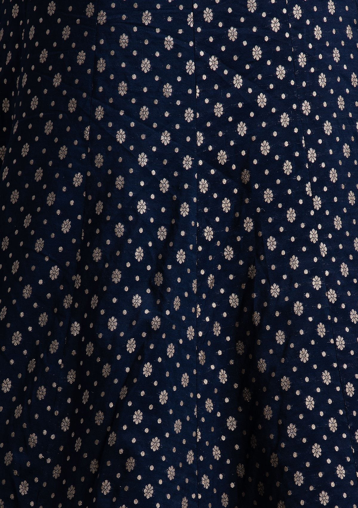 Navy Blue Zariwork Raw Silk Designer Skirt - koskii