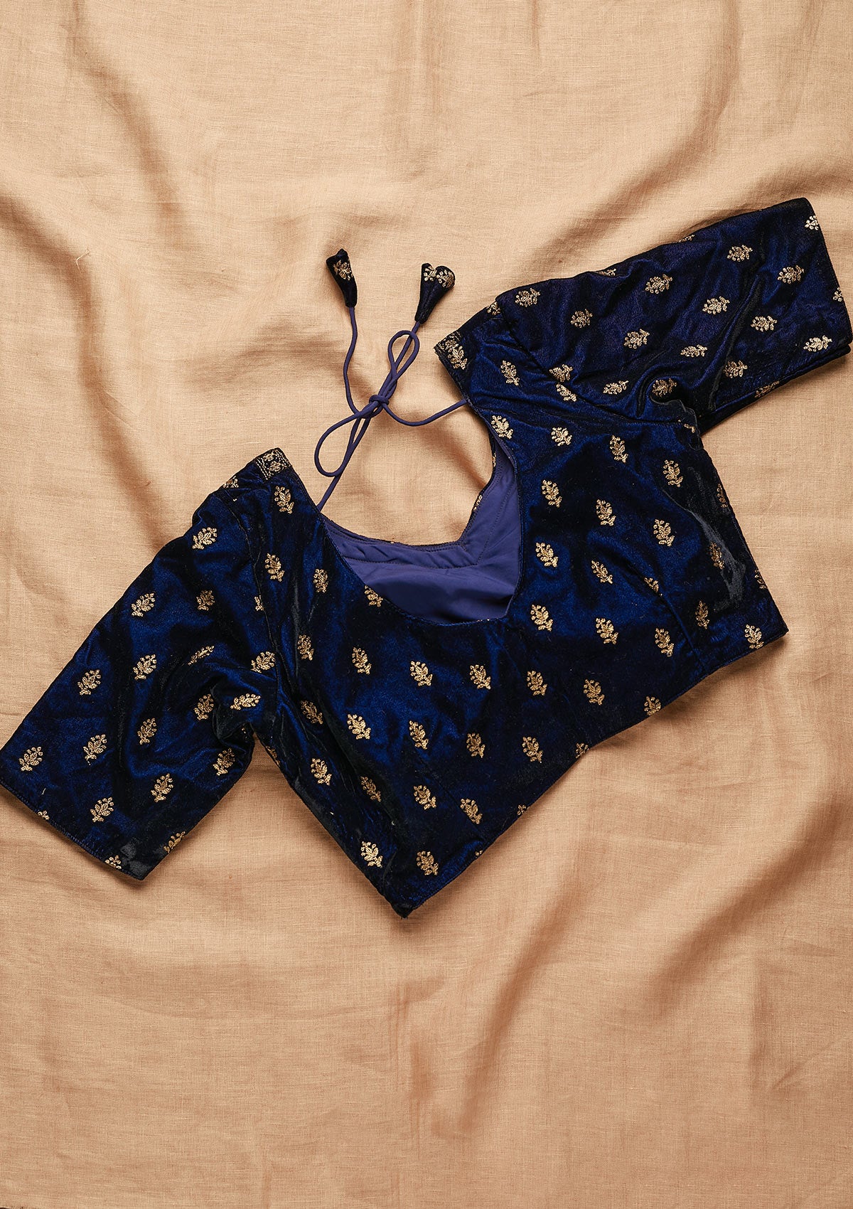 Blue velvet blouse clearance