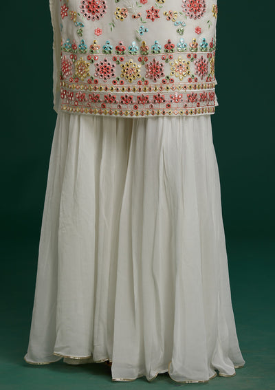 Off White Gotapatti Georgette Designer Salwar Suit - Koskii
